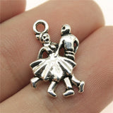 WYSIWYG 10pcs 19x12mm Ballroom Dancing Charms Antique Silver Color Pendant Charms Jewelry Findings For Jewelry Making