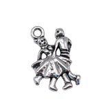 WYSIWYG 10pcs 19x12mm Ballroom Dancing Charms Antique Silver Color Pendant Charms Jewelry Findings For Jewelry Making