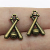 Color AWYSIWYG 10pcs 19x13mm Baseball Charms DIY Jewelry Findings Antique Silverntique Bronze Color For Jewelry Making EF3684