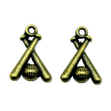 Color AWYSIWYG 10pcs 19x13mm Baseball Charms DIY Jewelry Findings Antique Silverntique Bronze Color For Jewelry Making EF3684