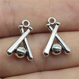 Color AWYSIWYG 10pcs 19x13mm Baseball Charms DIY Jewelry Findings Antique Silverntique Bronze Color For Jewelry Making EF3684