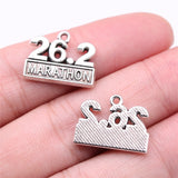WYSIWYG 10pcs 19x14mm Charms 26.2 Marathon Charms For Jewelry Making DIY Jewelry Findings Antique Silver Color Alloy Charms