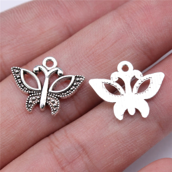 WYSIWYG 10pcs 19x15mm 2 Colors Vintage Charms Butterfly For Jewelry Making Butterfly Charms Pendant