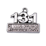WYSIWYG 10pcs 19x15mm Charms 13.1 Marathon Charms For Jewelry Making DIY Jewelry Findings Antique Silver Color Alloy Charms
