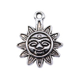 WYSIWYG 10pcs 19x15mm Sun Charms Pendants For Jewelry Making 2 Colors Antique Silver Plated Antique Bronze Plated