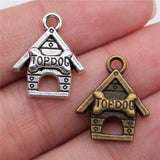WYSIWYG 10pcs 19x16mm 2 Colors Top Dog Pendant Top Dog Charm Pendant Dog House Pendant