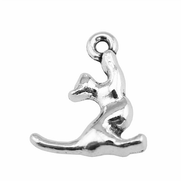 WYSIWYG 10pcs 19x16mm Antique Gold Color Antique Silver Color Cat Charms Cat Pendant Charms For Jewelry Making