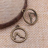 WYSIWYG 10pcs 19x16mm Yoga Charms DIY Jewelry Findings Antique Silver Color Antique Bronze Color For Jewelry Making