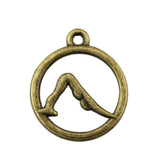 WYSIWYG 10pcs 19x16mm Yoga Charms DIY Jewelry Findings Antique Silver Color Antique Bronze Color For Jewelry Making