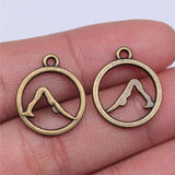 WYSIWYG 10pcs 19x16mm Yoga Charms DIY Jewelry Findings Antique Silver Color Antique Bronze Color For Jewelry Making