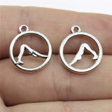 WYSIWYG 10pcs 19x16mm Yoga Charms DIY Jewelry Findings Antique Silver Color Antique Bronze Color For Jewelry Making