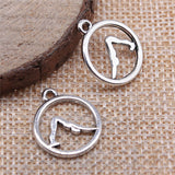 WYSIWYG 10pcs 19x16mm Yoga Charms DIY Jewelry Findings Antique Silver Color Antique Bronze Color For Jewelry Making
