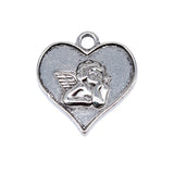WYSIWYG 10pcs 19x17mm Antique Silver Color Cupid Love Angel Charms For Jewelry Making EF3725