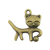 WYSIWYG 10pcs 19x18mm Pendant Cat Playing Ball Smile Cat Charm Pendants For Jewelry Making 2 Colors Cat Pendants