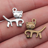 WYSIWYG 10pcs 19x18mm Pendant Cat Playing Ball Smile Cat Charm Pendants For Jewelry Making 2 Colors Cat Pendants