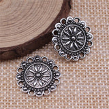 WYSIWYG 10pcs 19x19mm Antique Silver Color Hollow Flower Pattern Charms Pendant For Jewelry Making DIY Jewelry Findings