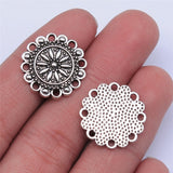 WYSIWYG 10pcs 19x19mm Antique Silver Color Hollow Flower Pattern Charms Pendant For Jewelry Making DIY Jewelry Findings
