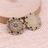 WYSIWYG 10pcs 19x19mm Antique Silver Color Hollow Flower Pattern Charms Pendant For Jewelry Making DIY Jewelry Findings