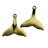 WYSIWYG 10pcs 19x19mm Whale Tail Charms For Jewelry Making Antique Bronze Color Charms Pendants Jewelry Accessories