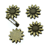 WYSIWYG 10pcs 19x19x5mm Sunflower Wear Bracelet Beads For Bracelet Making DIY Jewelry Making Antique Bronze Color