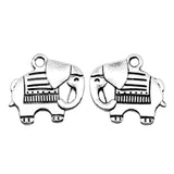 WYSIWYG 10pcs 19x20mm Elephant Charms Antique Silver Color Pendant Charms For Jewelry Making Jewelry Accessories