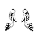 WYSIWYG 10pcs 19x8mm Women'S Sandals Shoes Charms Antique Silver Color Pendant Charms Jewelry Findings For Jewelry Making