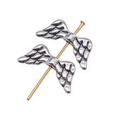 WYSIWYG 10pcs 19x9mm Angel Wing Small Hole Spacers Beads Charms DIY Wing Spacer Bead For Jewelry Making