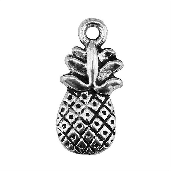 WYSIWYG 10pcs 19x9mm Pineapple Charm Pendants For Jewelry Making 2 Colors Pineapple Pendants Charm