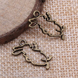 WYSIWYG 10pcs 2 Colors 12x21mm Hollow Rabbit For Jewelry Making Jewelry Findings Animal Charms Bunny Charms