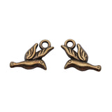 WYSIWYG 10pcs 2 Colors Antique Bronze Tone 20x12mm Bird Charms Pendant For Jewelry Making DIY Jewelry Findings