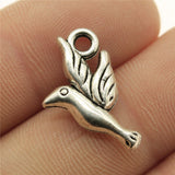 WYSIWYG 10pcs 2 Colors Antique Bronze Tone 20x12mm Bird Charms Pendant For Jewelry Making DIY Jewelry Findings