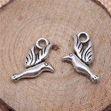 WYSIWYG 10pcs 2 Colors Antique Bronze Tone 20x12mm Bird Charms Pendant For Jewelry Making DIY Jewelry Findings