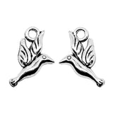 WYSIWYG 10pcs 2 Colors Antique Bronze Tone 20x12mm Bird Charms Pendant For Jewelry Making DIY Jewelry Findings