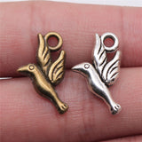 WYSIWYG 10pcs 2 Colors Antique Bronze Tone 20x12mm Bird Charms Pendant For Jewelry Making DIY Jewelry Findings