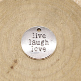 WYSIWYG 10pcs 20mm Antique Silver Color Live Laugh Love Charms For Jewelry Making