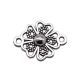 WYSIWYG 10pcs 20x10mm Flower Connector Charms Pendants For Jewelry Making 2 Colors Antique Silver Plated Antique Bronze Plated