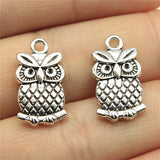 WYSIWYG 10pcs 20x11mm Double Sided Owl Pendants Owl Charm Tibetan Silver Color Antique Bronze Color Owl Charms