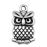 WYSIWYG 10pcs 20x11mm Double Sided Owl Pendants Owl Charm Tibetan Silver Color Antique Bronze Color Owl Charms