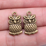 WYSIWYG 10pcs 20x11mm Double Sided Owl Pendants Owl Charm Tibetan Silver Color Antique Bronze Color Owl Charms