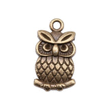 WYSIWYG 10pcs 20x11mm Double Sided Owl Pendants Owl Charm Tibetan Silver Color Antique Bronze Color Owl Charms