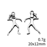 WYSIWYG 10pcs 20x12mm Antique Silver Color American Football Player Charms Pendant For DIY Jewelry Making
