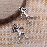 WYSIWYG 10pcs 20x12mm Antique Silver Color American Football Player Charms Pendant For DIY Jewelry Making