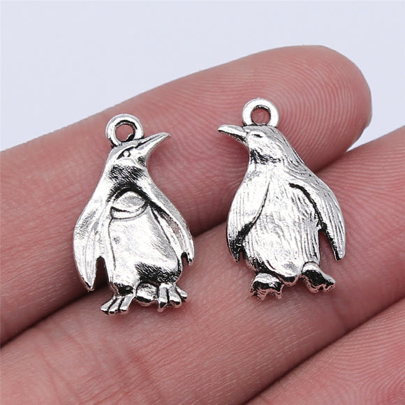 WYSIWYG 10pcs 20x12mm Antique Silver Color Penguin Charms Pendant For Jewelry Making DIY Jewelry Findings