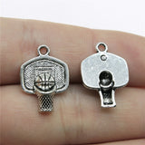 WYSIWYG 10pcs 20x15mm Basketball Charms For Jewelry Making Antique Silver Color Charm Pendant Jewelry Accessories
