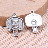 WYSIWYG 10pcs 20x15mm Basketball Charms For Jewelry Making Antique Silver Color Charm Pendant Jewelry Accessories