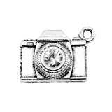 WYSIWYG 10pcs 20x16mm Camera With Crystal Charms For Jewelry Making Antique Silver Color Charm Pendant Jewelry Accessories