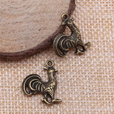 10pcs 20x16mm Cock Charms Pendants For Jewelry Making 2 Colors Antique Silver Plated Antique Bronze Plated ef3795