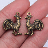 10pcs 20x16mm Cock Charms Pendants For Jewelry Making 2 Colors Antique Silver Plated Antique Bronze Plated ef3795
