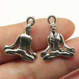 WYSIWYG 10pcs 20x16mm Om Yoga Charm Pendants For Jewelry Making Antique Silver Color Yoga Pendants Charm Yoga