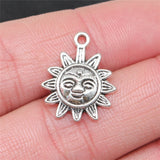 WYSIWYG 10pcs 20x16mm Sun Charms Antique Silver Color Pendant Charms For Jewelry Making Jewelry Findings